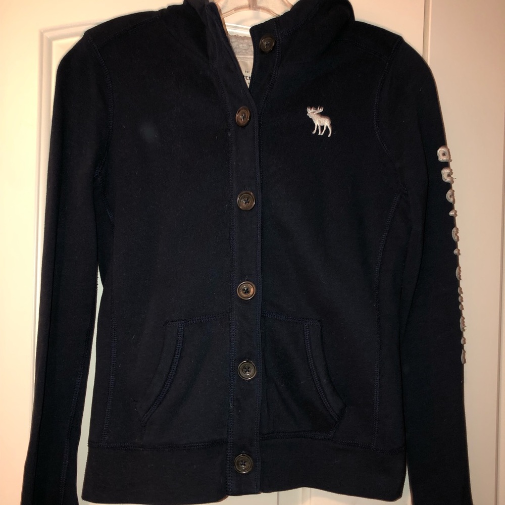 Abercrombie Kids XL navy blue fuzzy jacket